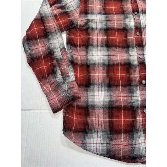 Wolverine Flannel Button Up Shirt Men's Red/Gray Plaid Long Sleeve 100% Cotton L - Picture 5 of 9
